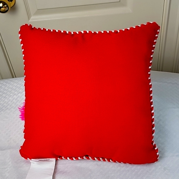 Flamingo Christmas Embroidered Pillow 14x14in - Picture 2 of 5